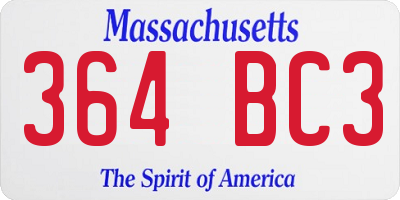 MA license plate 364BC3