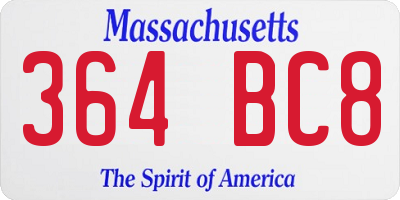 MA license plate 364BC8
