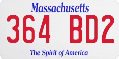 MA license plate 364BD2
