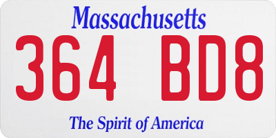 MA license plate 364BD8