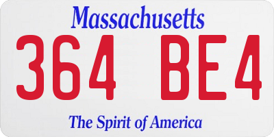 MA license plate 364BE4