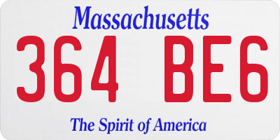 MA license plate 364BE6