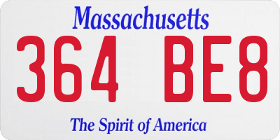 MA license plate 364BE8