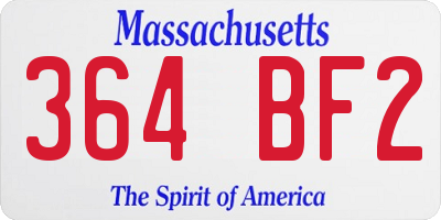 MA license plate 364BF2