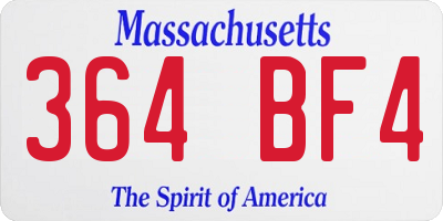 MA license plate 364BF4