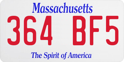 MA license plate 364BF5