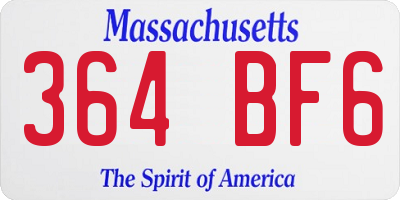 MA license plate 364BF6