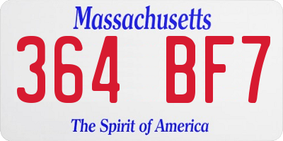 MA license plate 364BF7