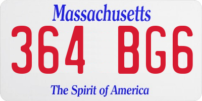 MA license plate 364BG6