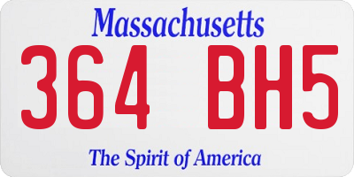 MA license plate 364BH5