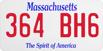 MA license plate 364BH6