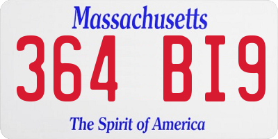 MA license plate 364BI9