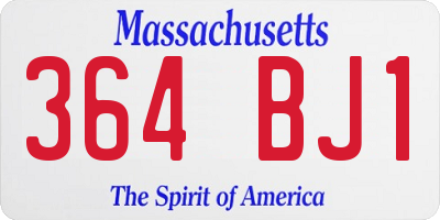 MA license plate 364BJ1