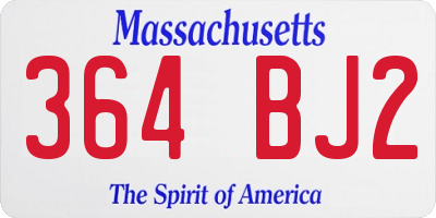 MA license plate 364BJ2
