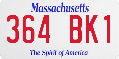 MA license plate 364BK1