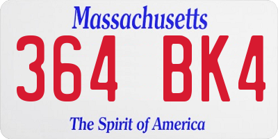 MA license plate 364BK4