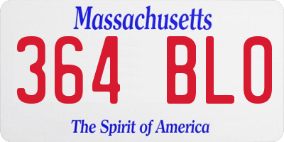 MA license plate 364BL0
