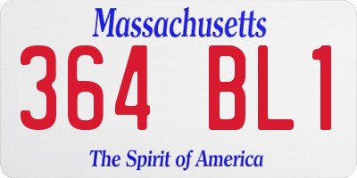 MA license plate 364BL1