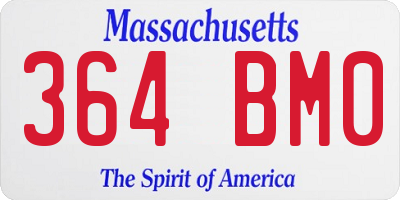 MA license plate 364BM0