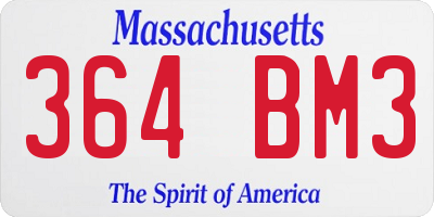 MA license plate 364BM3