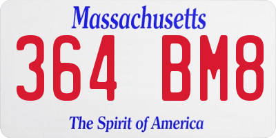 MA license plate 364BM8