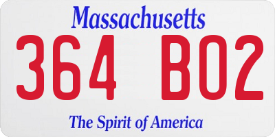 MA license plate 364BO2