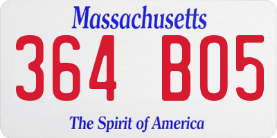 MA license plate 364BO5