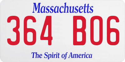 MA license plate 364BO6