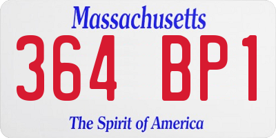 MA license plate 364BP1