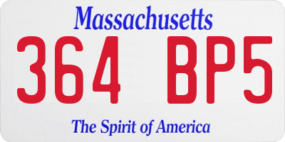 MA license plate 364BP5