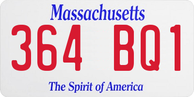 MA license plate 364BQ1