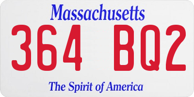MA license plate 364BQ2