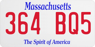 MA license plate 364BQ5