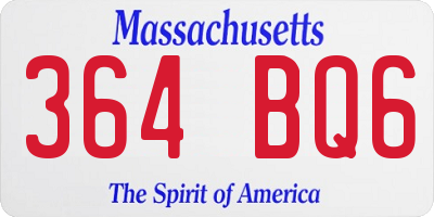 MA license plate 364BQ6