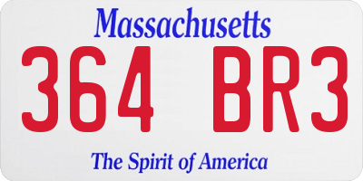 MA license plate 364BR3