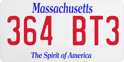 MA license plate 364BT3
