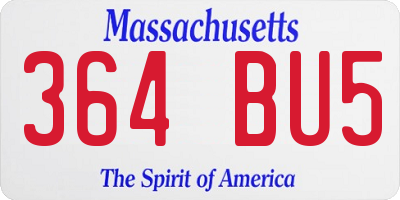 MA license plate 364BU5