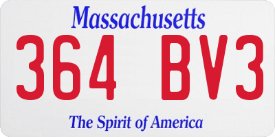 MA license plate 364BV3