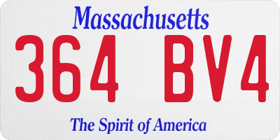 MA license plate 364BV4