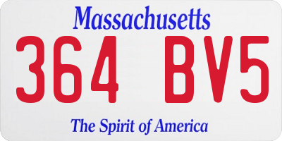 MA license plate 364BV5