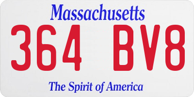 MA license plate 364BV8