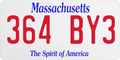 MA license plate 364BY3