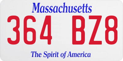 MA license plate 364BZ8