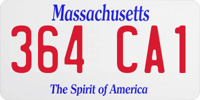MA license plate 364CA1