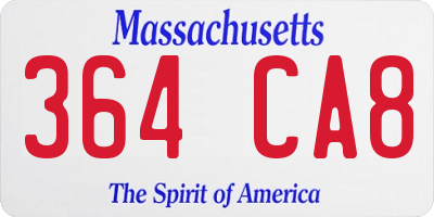 MA license plate 364CA8