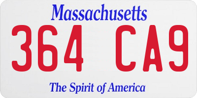 MA license plate 364CA9