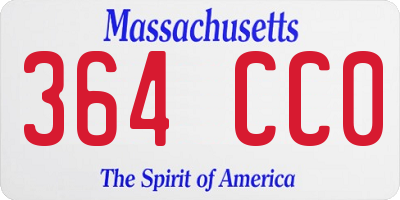 MA license plate 364CC0