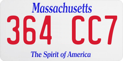 MA license plate 364CC7