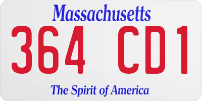 MA license plate 364CD1