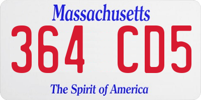 MA license plate 364CD5